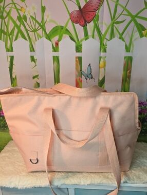 Medium Size Pet Carrier Color Peach Durable & Lots Of Pockets